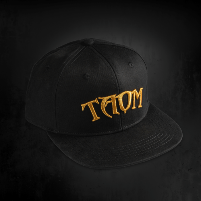 Taom Official Gold Cap with gold-stitched Taom wordmark